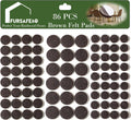 Fursafe&Q Felt Furniture Pads, Furniture Felt Pads for Hardwood Floors -Self Adhesive Chair Leg Floor Protectors, Protect Your Floors from Nicks, Bumps and Scratch, 86 Pcs Round Cabinet Door Bumper