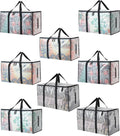 Heavy Duty 93L (24.5 Gallon) Stackable Storage Bins with Fully Openable Lids,Moving Bags Heavy Duty, Clear Plastic Totes for Moving Storage, Home Organization, Closet, Dorm Room. 8 pack