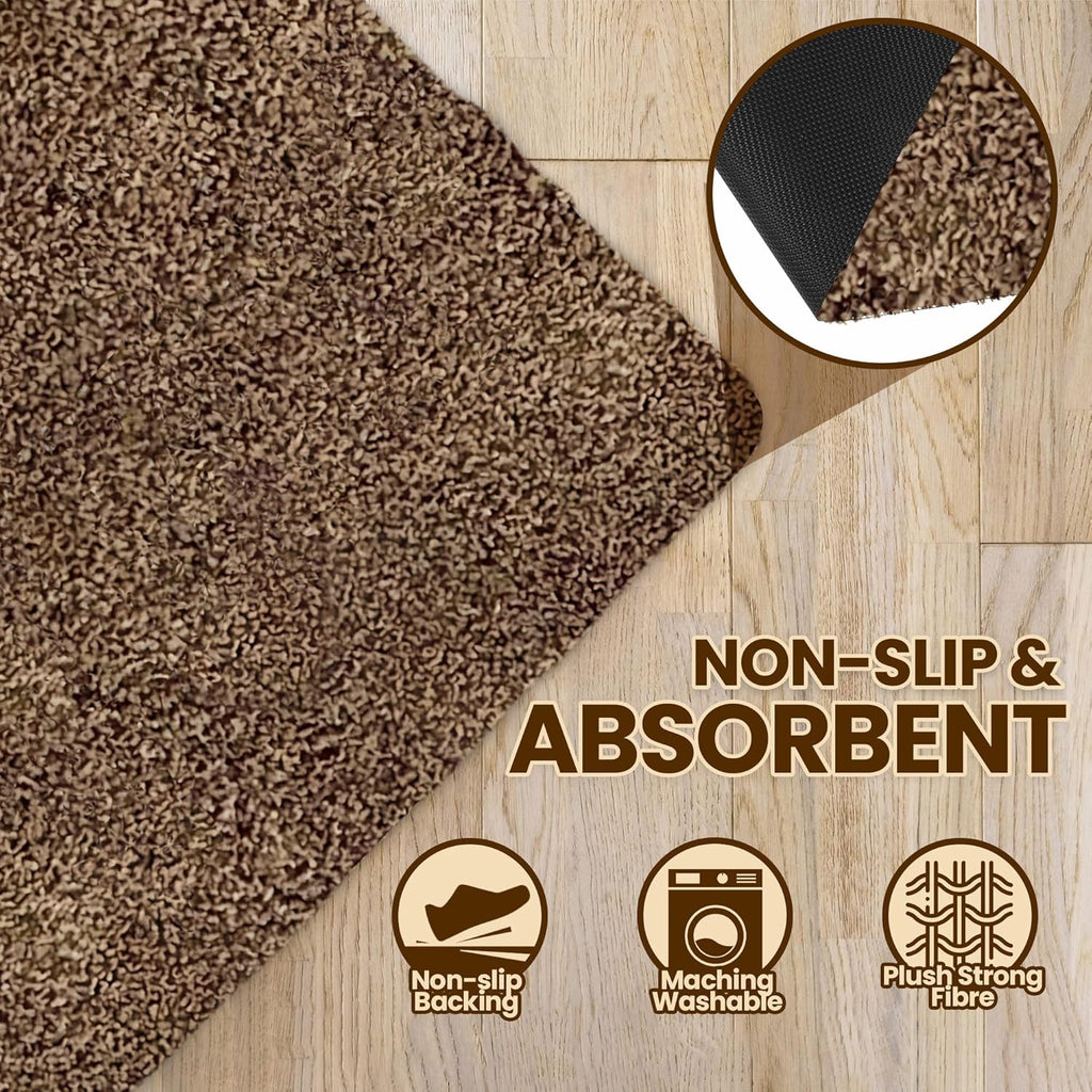 Premium Microfiber Indoor Door Mat – 32"x48" Washable Entry Mat, Non-Slip, Waterproof Backing, Super Absorbent, Low Profile Entryway Doormat for Indoor Entrance