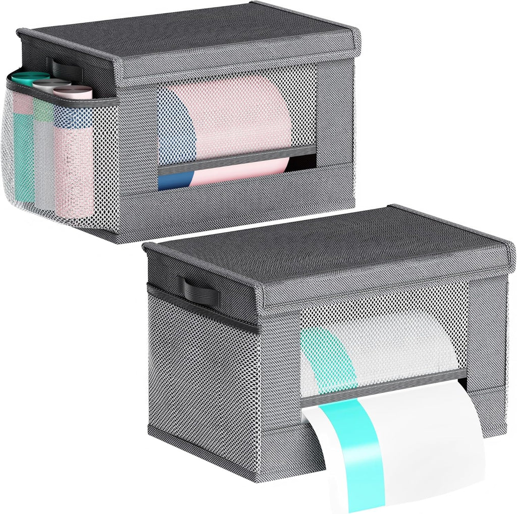 2 Pack Extra Large Trash Bag Holder Dispenser,Oxford Cloth Garbage Bag Storage Organizer with Mesh Pockets,Foldable Kitchen Trash Bag Holder Fits 33/30/13 Gallon Roll for Kitchen and Pantry