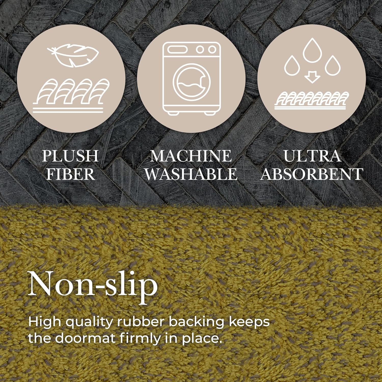 Premium Microfiber Indoor Door Mat – 36"x72" Washable Entry Mat, Non-Slip, Waterproof Backing, Super Absorbent, Low Profile Entryway Doormat for Indoor Entrance