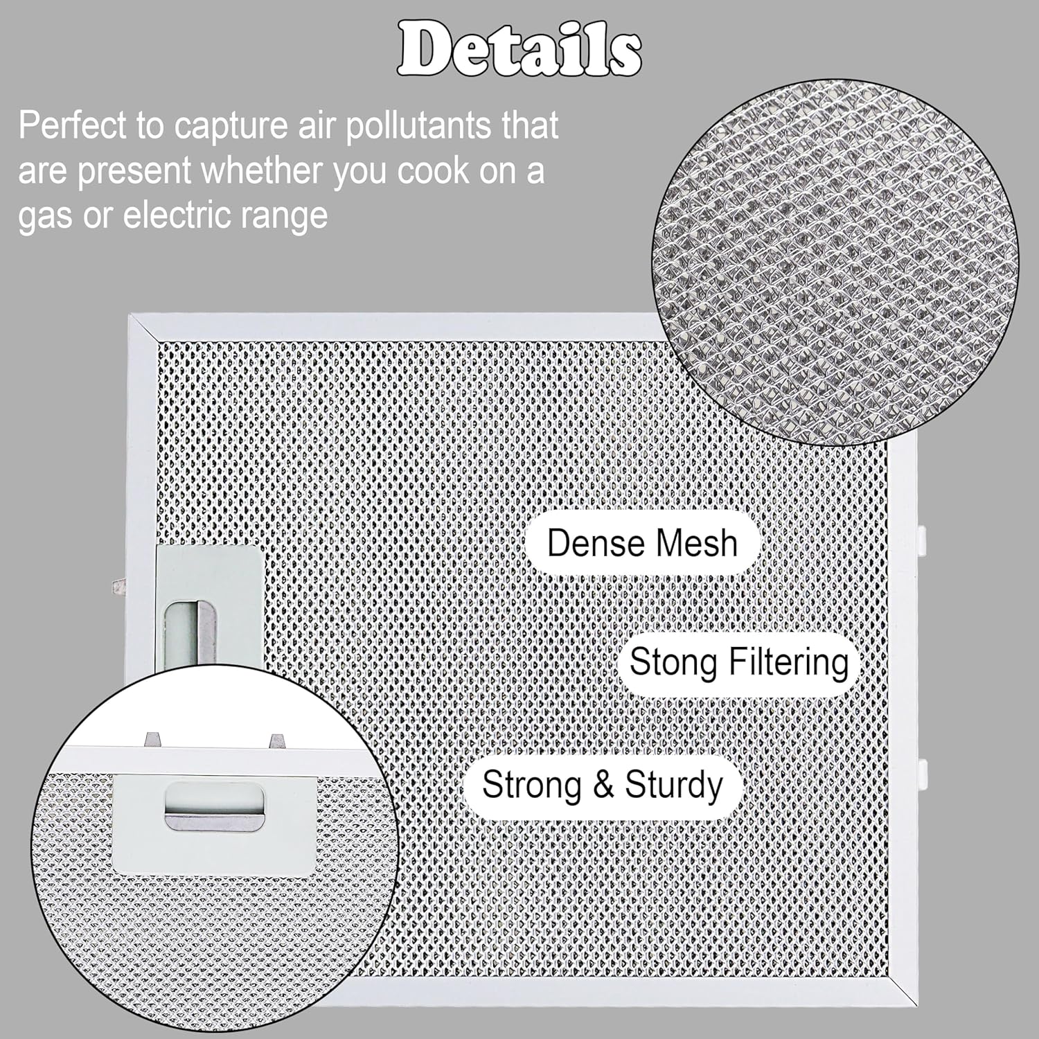 𝑼𝒑𝒅𝒂𝒕𝒆𝒅 W10169961A Aluminum Range Hood Filters Replacement 3 Pack 10.5 x 12 Inch by Wadoy, 3-Layer Aluminum Mesh Range Hood Filter Metal Slip Joints Compatible with Whirl-pooll