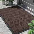 Yimobra Front Door Mat Outside Entrance 29.5x17, Waterproof Heavy Duty Outdoor Mats for Front Door, Non Slip Rubber Entry Mat for Garage Patio, Brown