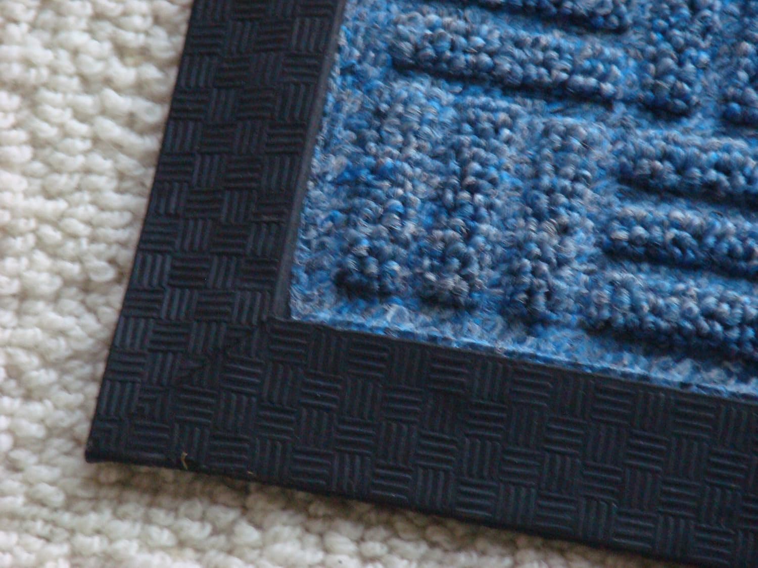 Kempf Water Retainer Entrance Mat, Indoor Outdoor Rubber Rug, Moisture Trapping, Absorbent Mat, 2 by 3-Feet, Blue