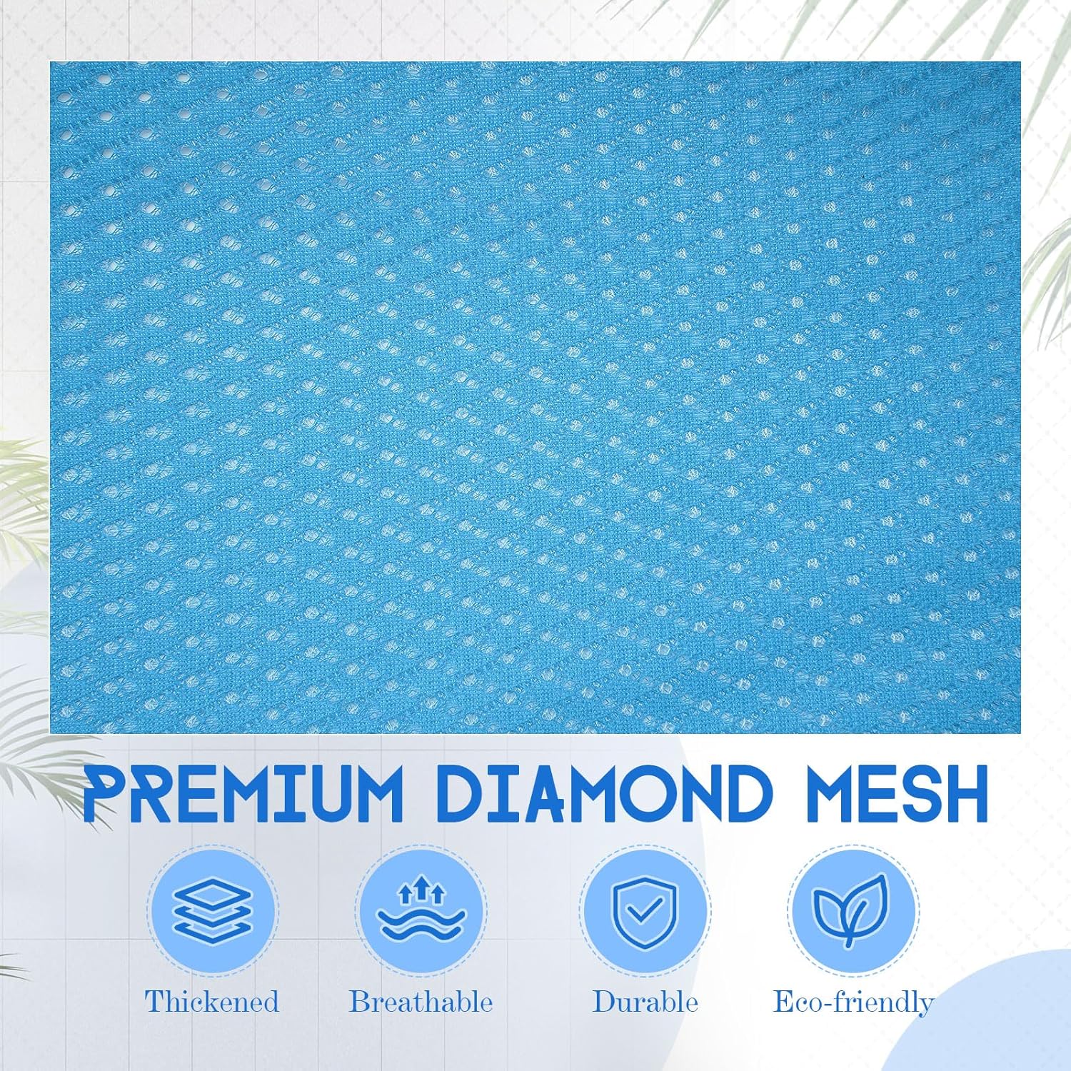 6 Pack 24 x 36 Inches Blue Mesh Laundry Bag with Handles Machine Washable Secure Drawstring Closure Large Sturdy Mesh Net Laundry for College Travel Dorm Laundromat
