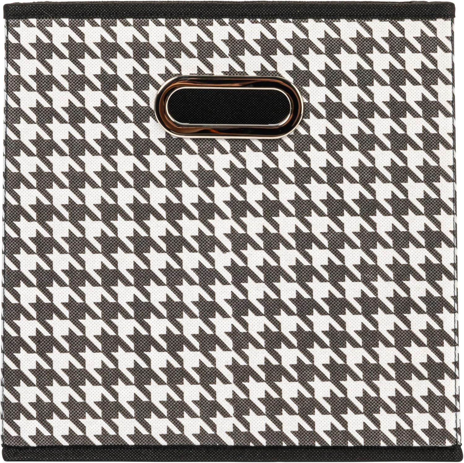 Household Essentials Fabric Storage Bins 6 Piece Set, Houndstooth White and Black