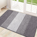 Kitinjoy Indoor Outdoor Door Mat, 30x17 Non-Slip Absorbent Dirt Trapper, Low-Profile Washable Inside Entrance Front Floor Mat, Sturdy Soft Entry Doormats for Entryway, Light Grey
