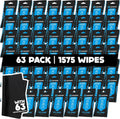 Fortress Car Interior Wipes with Microfiber Cloth (25 ct, Pack of 63) for Car Interior Cleaning, Dashboard, Seats, Detailing, and Steering Wheel [Travel Size] Skin-Safe Car Interior Cleaner Supplies