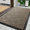 Yimobra Outdoor Mats for Front Door 29.5x17, All-Weather Waterproof Non-Slip Outdoor Door Mat Outside Eentrance, Garage/Patio Entryway Indoor Doormat, Easy Clean, Beige