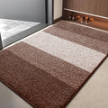 Kitinjoy Indoor Outdoor Door Mat, 40x32 Non-Slip Absorbent Dirt Trapper, Low-Profile Washable Inside Entrance Front Floor Mat, Sturdy Soft Entry Doormats for Entryway, Brown