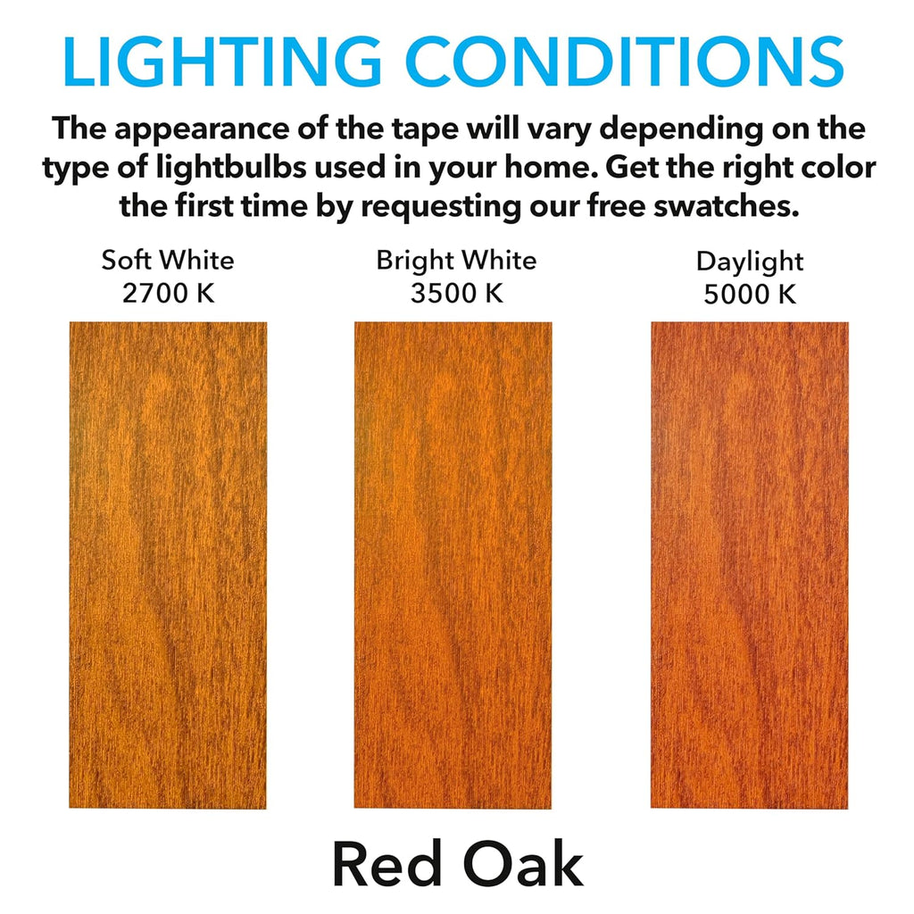 MATCH 'N PATCH Realistic Wood Grain Repair Tape - Durable Multi-Use Adhesive Tape for Furniture, Floors, Cabinets, Windows, Doors, RV, Home Decor & DIY Projects - Red Oak, 2.25 inch x 15 feet