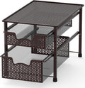 Simple Houseware Stackable 2 Tier Sliding Basket Organizer Drawer, Bronze
