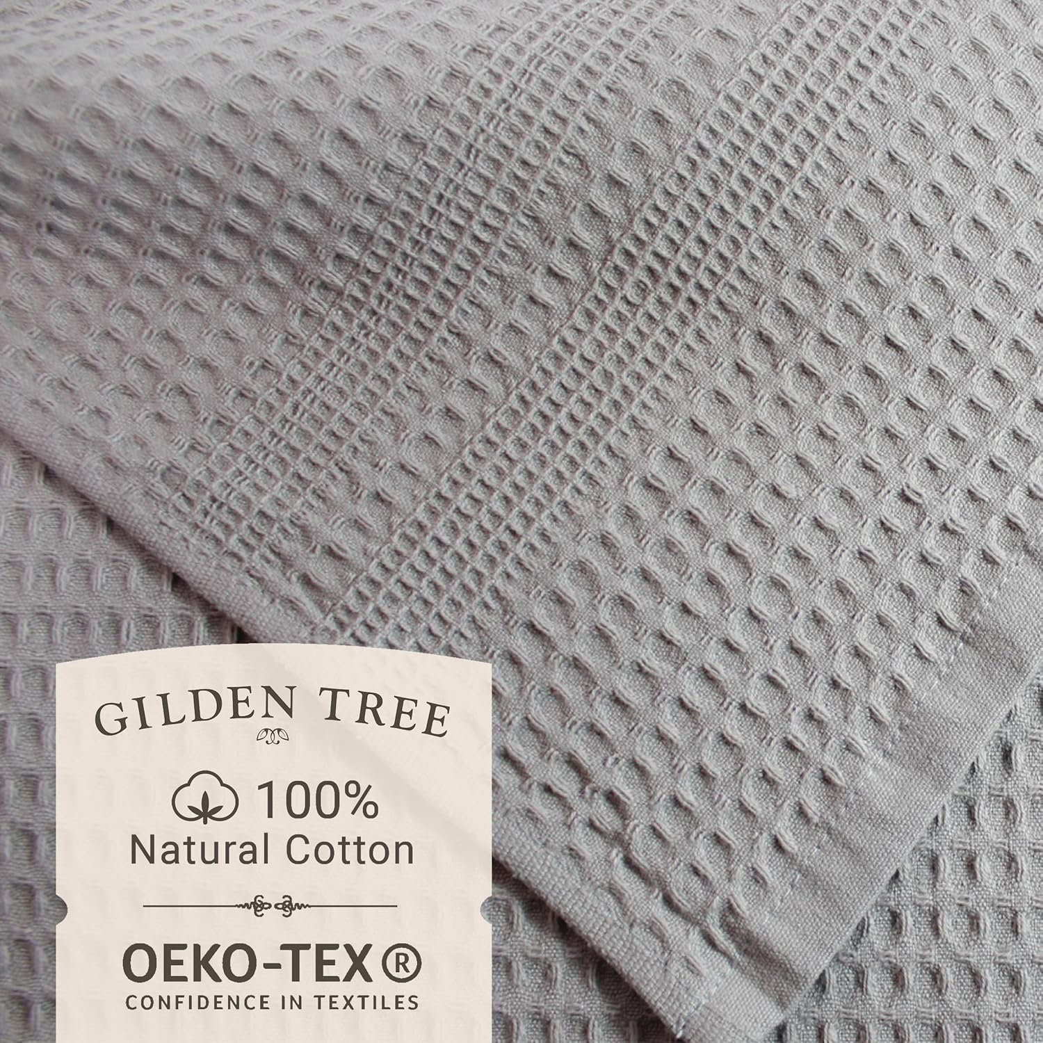 GILDEN TREE Waffle Bath Sheet Large Bath Towels Quick Dry Thin Body Towels, 40x80 Oversized Bath Towels for Adults, 2 Pack Bath Sheet Set, Classic Style (Pewter)