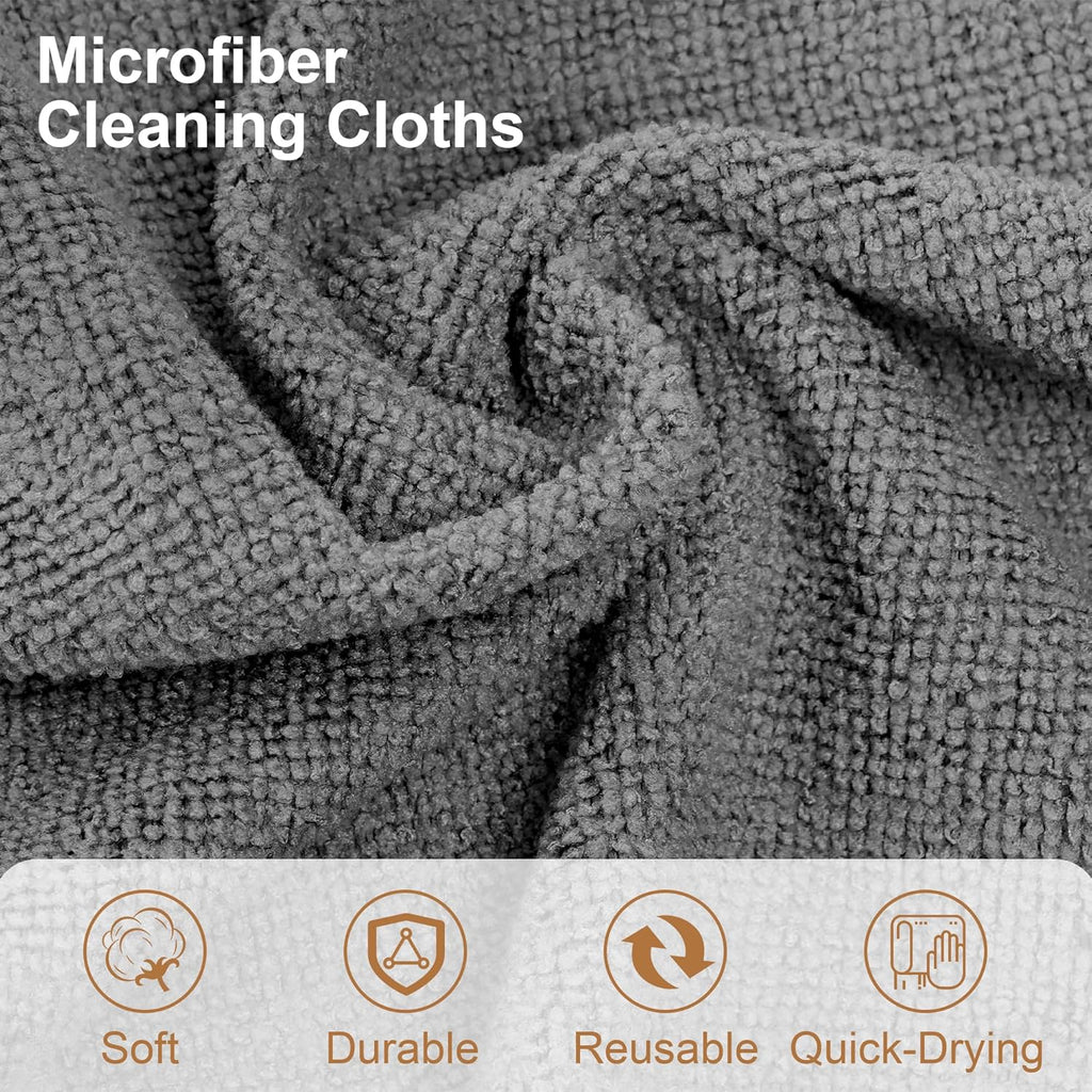 LIVOS Microfiber Cleaning Cloth Roll - 80 Pack, Reusable Paper Towels Grey Tear Away, Microfiber Towels for Cars, Super Absorbent Lint Free Cleaning Rags for House, Kitchen, Window-11.5"x11.5"