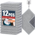 Navona 12 Pcs New Upgrade Steel Wire Dishcloth,Dry and Wet Dual-Use Steel Wire Cleaning Cloth,Powerful Cleaning Non-Scratch Wire Dishcloth Rag for Cookware, Sinks, Dishes, Stove Tops