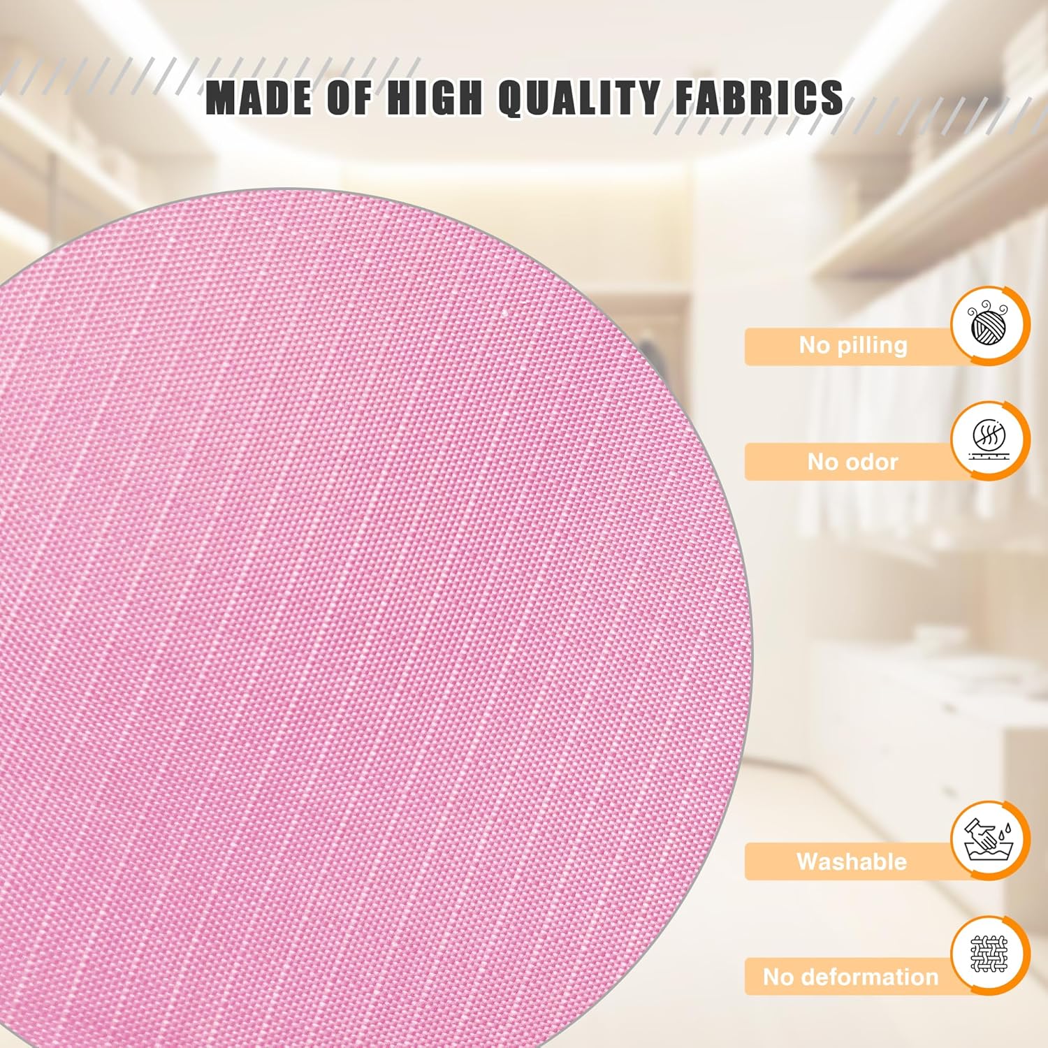 Hanging Closet Organizer, Easy Mount Foldable 4-Shelf Hanging Closet Wardrobe Storage Shelves, Clothes Handbag Shoes Accessories Storage, Washable Oxford Cloth Fabric, Pink