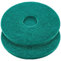 2 Pcs 12" Green Scrubbing Pads Commercial Cleaning Orbiter Pads-Maintenance Non Woven for Floor Buffer Machine