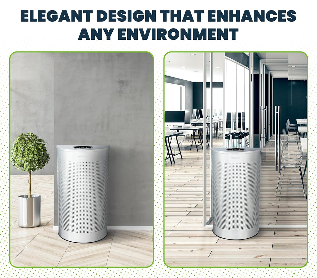 Alpine Half Round Trash Can Open Top - Modern 12 Gallon Stainless Steel Space Saving Indoor Commercial Trash Can, Narrow Garbage Can for Bathroom. Office, Lobby and Business.