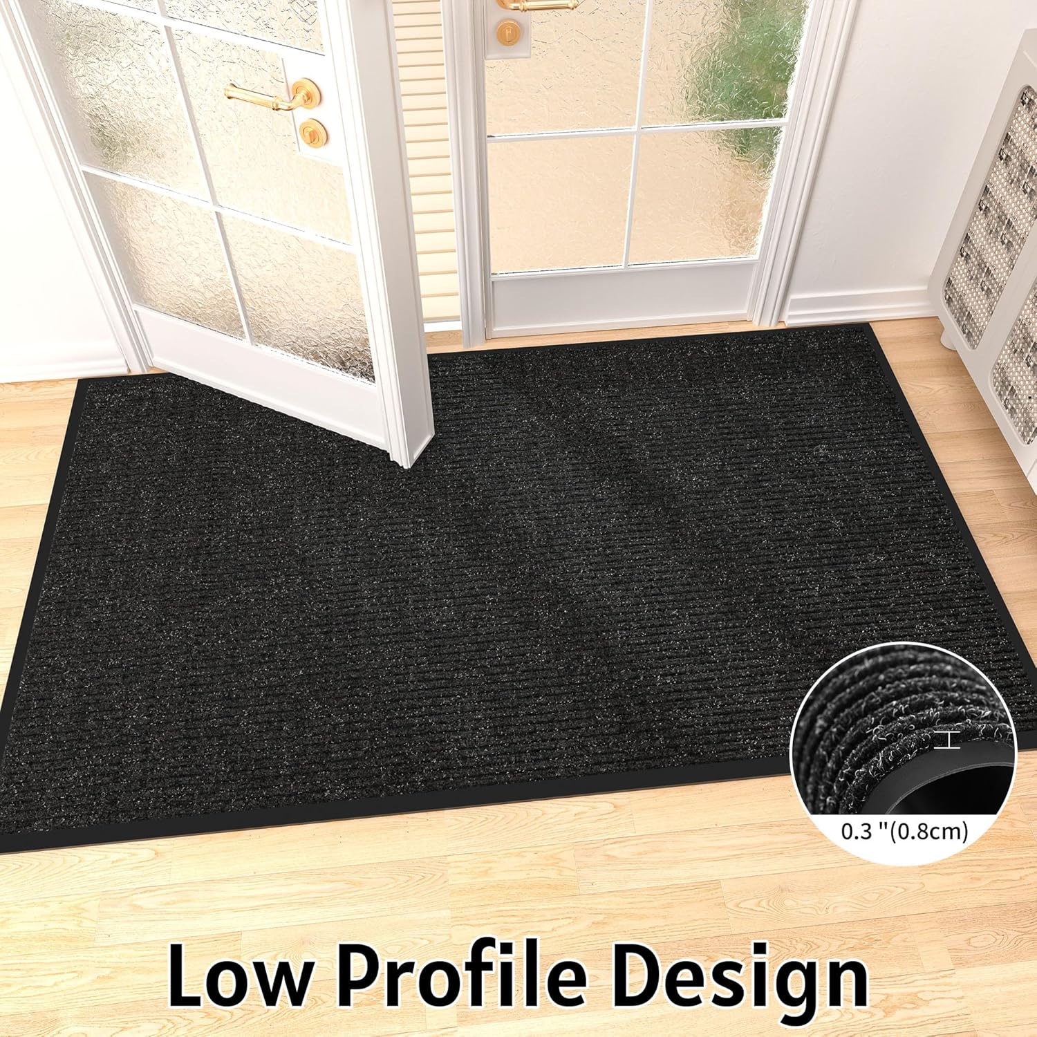 Front Door Mat Indoor Outdoor Entrance, 36" x 48" Dirt Resistant and Absorbent Door Mat, TPR Backing Non-Slip Doormats, Easy to Clean, Low Profile Welcome Floor Mat for Outside Entry