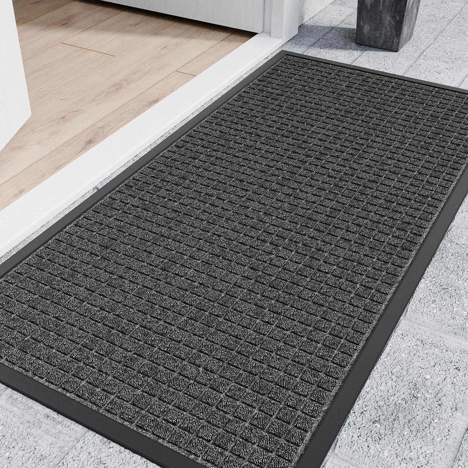 Indoor Outdoor Front Door Mats, 72" x 24" Rubber Backing Non Slip Durable Welcome Floor Mats for Patio, Garage Entrance, Stain and Fade Resistant Commercial Doormats for High Traffic