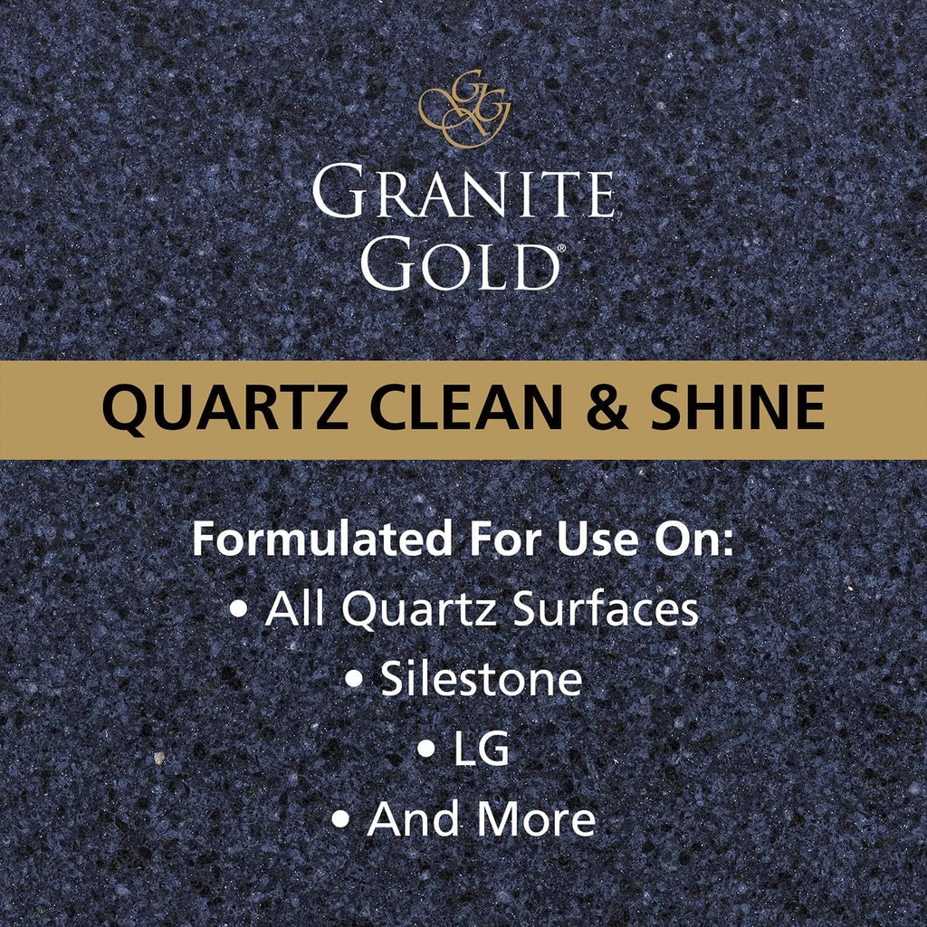 Granite Gold Quartz Clean & Shine Streak-Free Cleaner Deeps Cleans and Polishes All Quartz Surfaces Including Silestone, LG, and More, 64 Fluid Ounces and 2 x 24 Fluid Ounces