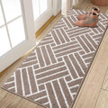 OLANLY Runner Indoor Door Mat, 47x23 Inch, Dirt Resistant and Absorbent, Non-Slip Rubber Backing Floor Mats, Easy Clean Low-Profile Doormat for Entryway, Front Door, and Inside Entrance, Brown