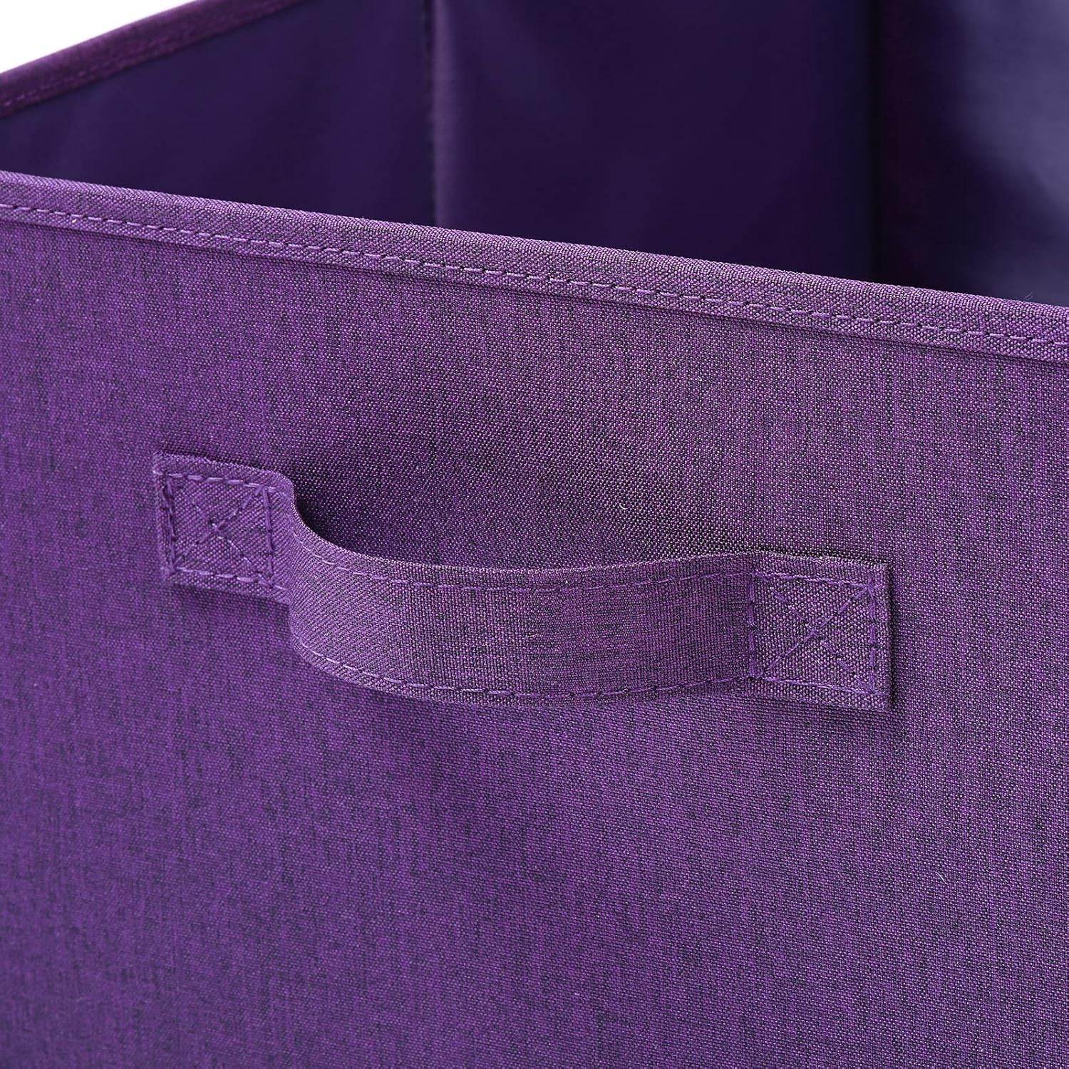 HOONEX Storage Bins with Lids for Organizing, Pack of 2, Storage Boxes with 2 Carry Handles and Sturdy Heavy Cardboard, 16.5" L x 11.8" W x 7.5" H for Shoes, Books, Clothes, Nursery, Dark Purple
