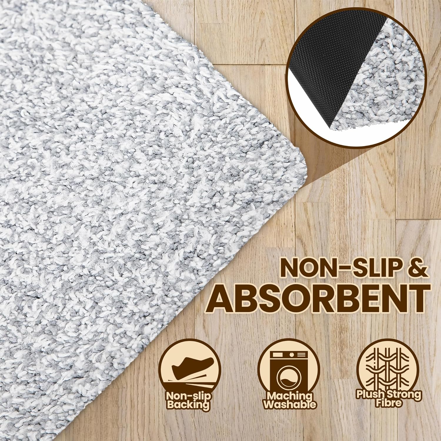 Premium Microfiber Indoor Door Mat – 20"x30" Washable Entry Mat, Non-Slip, Waterproof Backing, Super Absorbent, Low Profile Entryway Doormat for Indoor Entrance