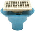 Zurn FD2254-NH2-S5 No-Hub Square Shower Drain with 5" Square Nickel Head Assembly, 2"