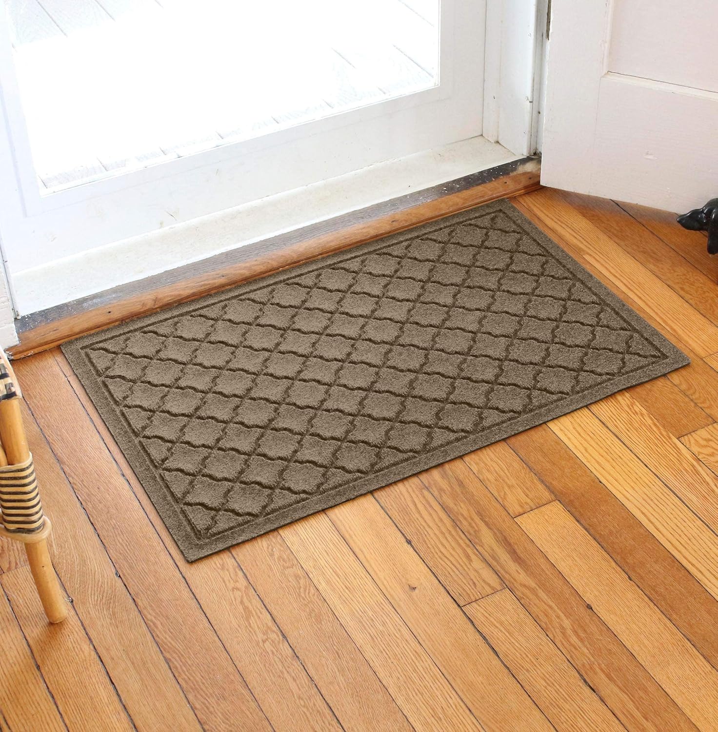WaterHog Heavy Duty Doorway Mat, 2' x 3', Made in USA, Durable & Skid-Resistant Entryway Mat, Water-Trapping, Indoor/Outdoor Decorative Floor Covering, Cordova Collection, Khaki/Camel