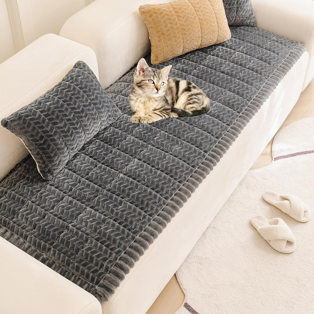 Mivnue Pet Couch Cover Protector Sofa Covers for Pets Washable Non Slip Couches and Sofas Dog Mat (Dark Grey, 27.6" x 70.9")