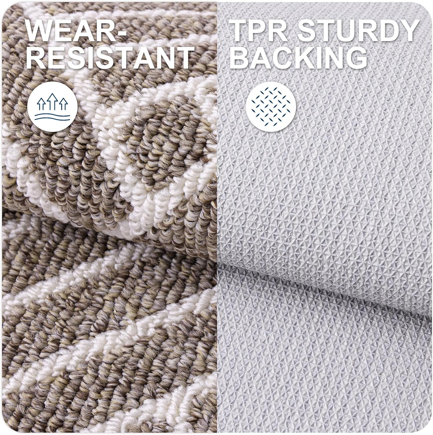 OLANLY Indoor Door Mat, 36x24 Inch, Dirt Resistant and Absorbent, Non-Slip Rubber Backing Floor Mats, Easy Clean Low-Profile Doormat for Entryway, Front Door, and Inside Entrance, Khaki