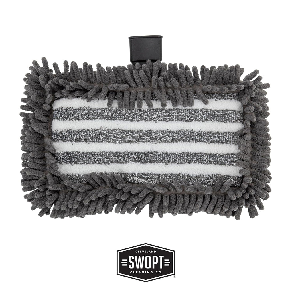 SWOPT 12” Microfiber Dust Mop Head w/Refill — Cleaning Head Interchangeable w/All SWOPT Cleaning Products for Efficient Cleaning & Storage — Mop Provides Lint-Free Cleaning for Wood, Laminate, Tile