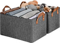 GRANNY SAYS Storage Baskets for Shelves, Closet Organizer Bins, Clothes Storage Bins with Metal Frame, Large Baskets for Organizing and Storage, Collapsible, Dark Gray, 2-Pack