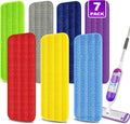 7 Count Reusable Microfiber Mop Pads for Swiffer PowerMop - MEXERRIS Microfiber Wet Pads Refills PowerMop Pads Machine Washable Hard Wood Floor Mop Pads Replacement for 13''-15'' Spray Wet Mops