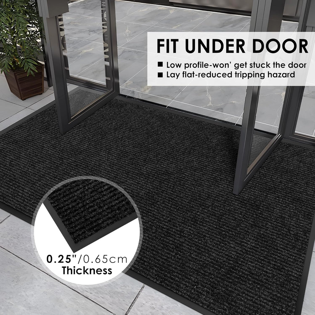 4′ x 31′ Front Door Mat Indoor Outdoor Entrance, Commercial Floor Mat Heavy Duty Dirt Trapper Entryway Doormat, Custom Size Non Slip Rubber Backing Welcome mat, Door Mat for High Traffic Area