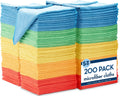 S&T INC. 200 Pack Microfiber Cleaning Cloth, Bulk Towels for Home, Reusable Microfiber Towels for Cars, Cleaning Rags, Assorted, 11.5 Inches x 11.5 Inches, 200 Count