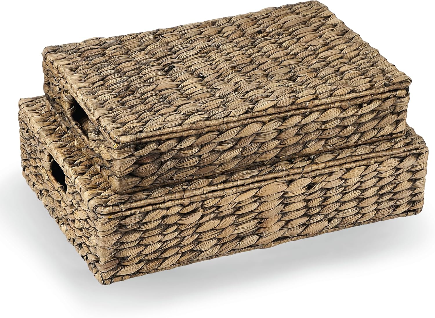 Set of 2 Decorative Storage Boxes With Lids for Home Decor, Shelves