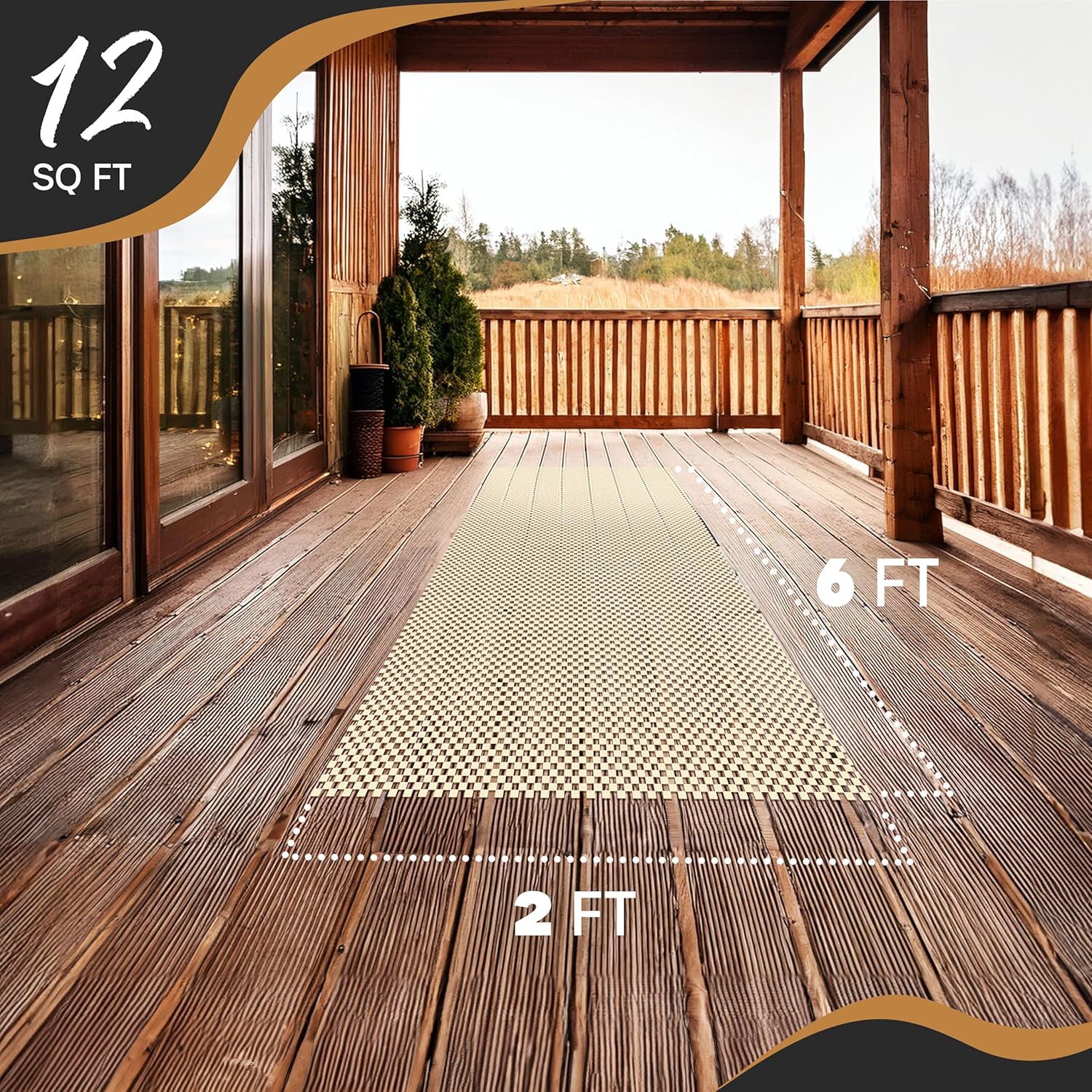 Nevlers 2'x6' Under Rug Non Slip Pad | White PVC Foam Non Slip Rug Pads | Open Weave Anti Slip Rug Grips | Anti Skid Rug Gripper for Hardwood Floors & Other Surfaces | Rug Stoppers to Prevent Sliding