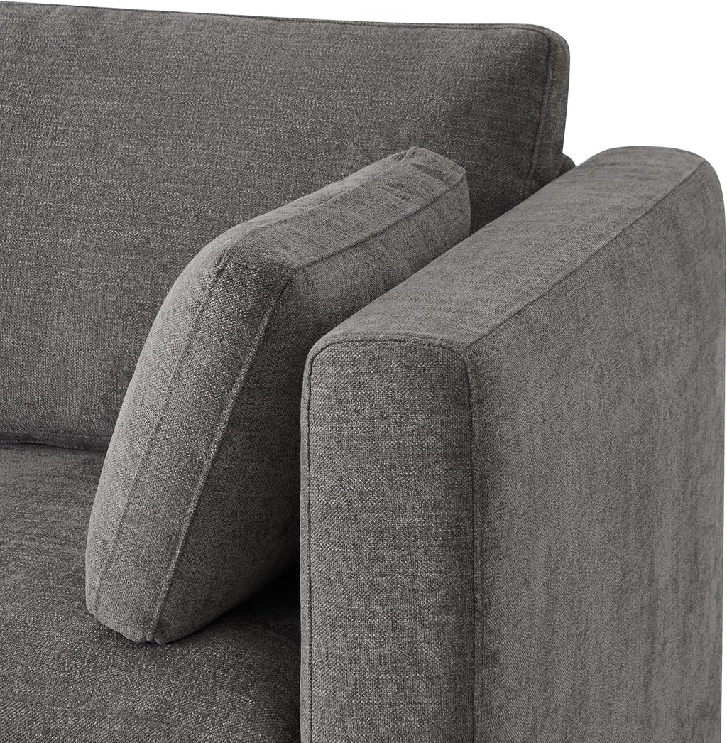 CHITA Oversized Modular Sectional Sofa Set, FSC Certified L Shaped Couch with Reversible Chaise,Modular Sectional Couch for Living Room,112 inch Width, 4 Seat Modular Sofa with Storage Ottoman, Grey