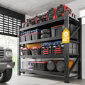 3000LBS Metal Steel Storage Shelves - 40" W Black 4 Tier Heavy Duty Rack Commercial Industrial Shelving with Adjustable Shelf for Basement Garage Warehouse - 40" W x 19.5" D x 59.5" H