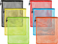 iMucci 13"X15.5" 6Pcs Mesh Laundry Drawstring Bag Nylon Drawstring Gym Bag with Cord Lock Closure