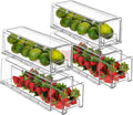 Sorbus Small Wide Clear Storage Drawers (4 Pack) – Stackable Pull-Out Storage Bins for Fridge, Pantry, and Cabinet Organization – Acrylic Drawer Organizers