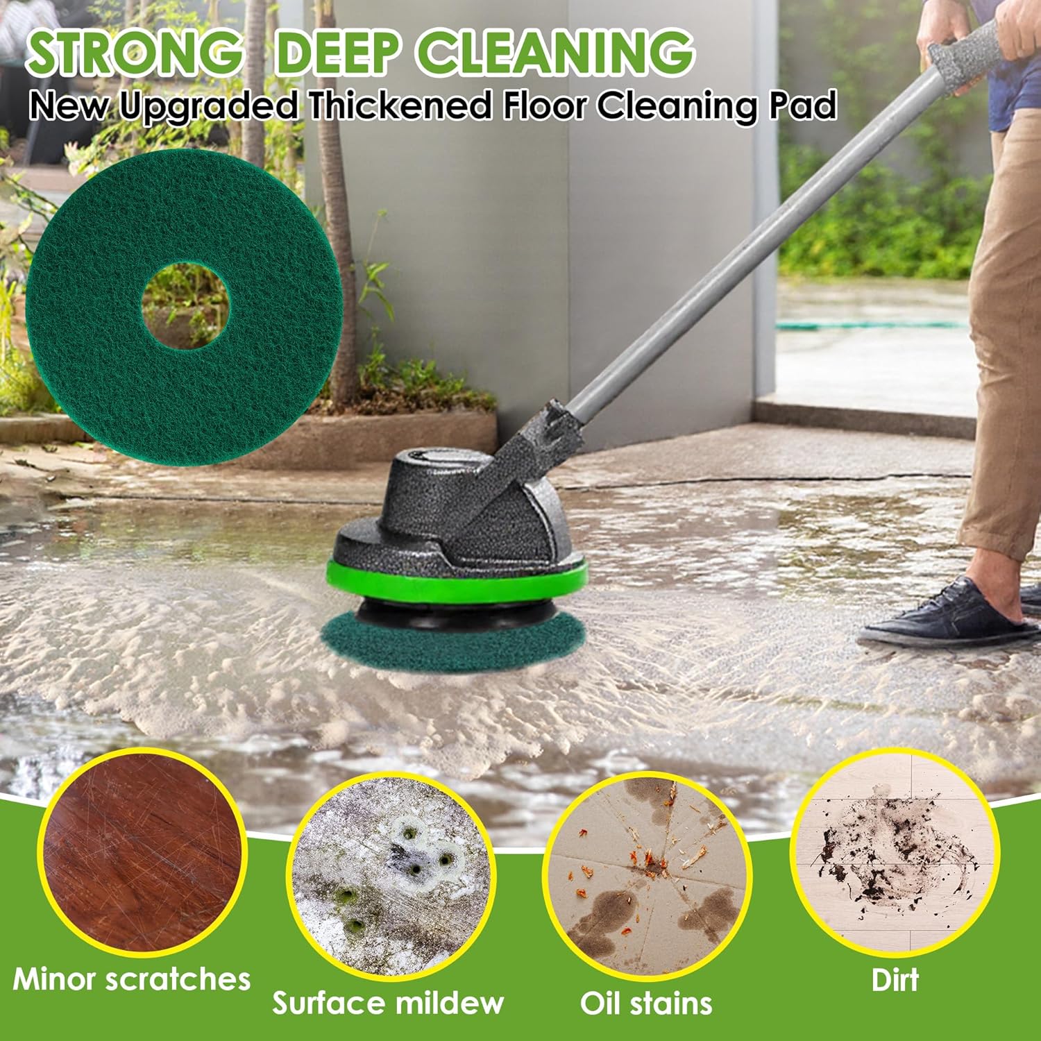 2 Pack 12" Floor Machine Pads Compatible with Oreck Commercial 550MC 437.056 Orbiter Scrubber Machine, Microfiber Carpet Bonnet, Floor Buffer Pad for Deep Cleaning (Stripper & Bonnet)