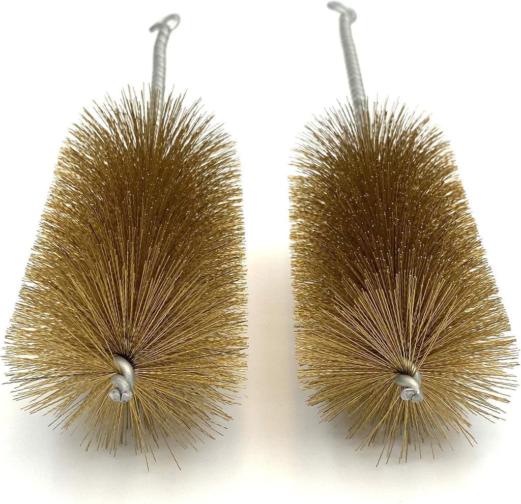 Pipe Cleaning Brush Set with Brass Bristles, 9 Piece Variety Pack for Auto Parts, Bottles,Tubes, Etc.