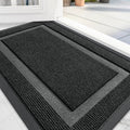 OLANLY Front Door Mat Indoor Outdoor Entrance, Waterproof All-Season, All-Weather Doormat, Sturdy Natural Rubber, Fade Resistant, Low Profile, Easy Clean Patio Porch Entryway Mat, 47x32, Black