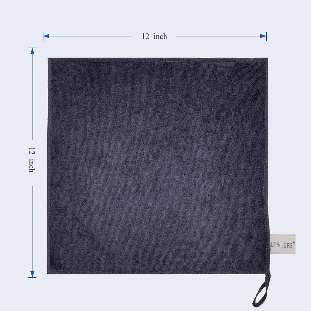 Microfiber Cleaning Cloth Ultra Absorbent & Soft Micro Fiber Cloth for Cleaning for House Kitchen Boat Microfiber Towels for Cars Window Cleaner (12"x12") Grey-6 Pack