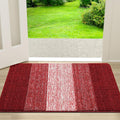 Kitinjoy Indoor Outdoor Door Mat, 30x17 Non-Slip Absorbent Dirt Trapper, Low-Profile Washable Inside Entrance Front Floor Mat, Sturdy Soft Entry Doormats for Entryway, Burgundy