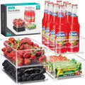 Sorbus Stackable Refrigerator Organizer Bins - Clear Storage Bins for Kitchen Pantry, Freezer & Fridge Organization - Food Organizing Plastic Containers with Handles for Countertops & Drawers (4 Pack)