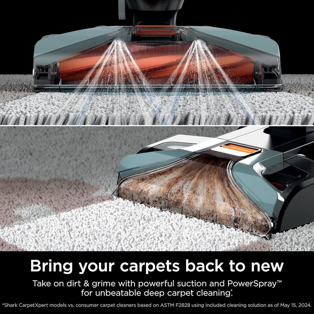 Shark CarpetXpert Upright Carpet, Area Rug & Upholstery Cleaner, Built-In Spot & Stain Remover & XL Tool, Perfect for Pets, Carpet Shampooer, 3 Cleaning Tools, Cleaning Solution, Slate Green, EX151